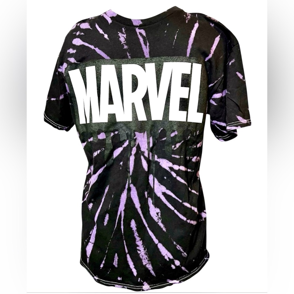 Marvel Classic Black/ Purple Spiral Wash Logo Graphic  Tee